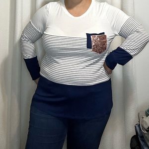 Long sleeve, great shacket top or wear alone.